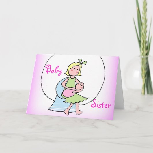 Nieuwe baby zusje aankondiging (Voorkant)