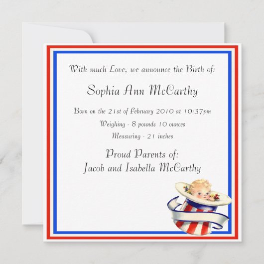 Nieuwe babyaankondiging aankondiging (Voorkant)