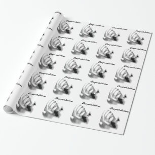 Nieuwe babycongraten, baby hand, cadeauomslag. cadeaupapier