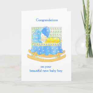 Nieuwe babyjongen kaart