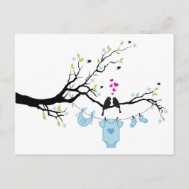 nieuwe babyjongen, ontwerp van baby shower briefkaart