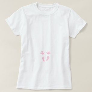 Nieuwe babymeisje Roze handen en moederschap T-shirt