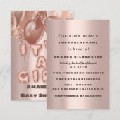 Nieuwe babyschoen Het is een Girl Roos Gold ballon Kaart (Voorkant / Achterkant)