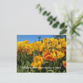 Nieuwe Beginnen Lentegele Tulp Bloemen Briefkaart (Staand voorkant)