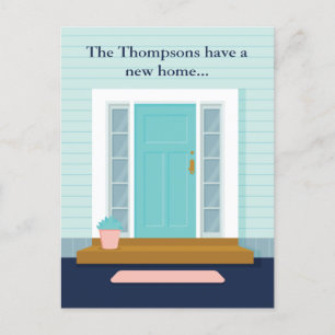 Nieuwe Blauwgroen deur voor thuisgebruik, we hebbe Briefkaart