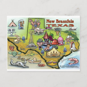 Nieuwe Braunfels TEXAS-kaart Briefkaart
