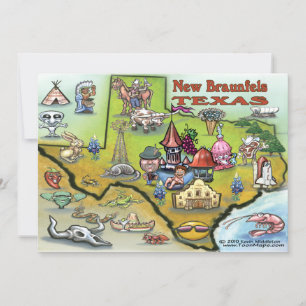 Nieuwe Braunfels TEXAS Map Kaart