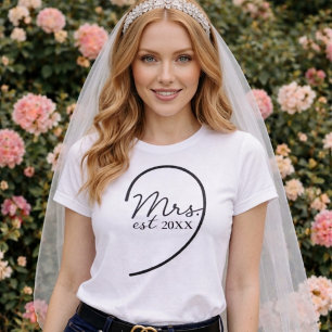Nieuwe Bruid Honeymoon Net Getrouwd Trouwen T-shir T-shirt