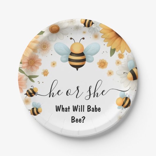 Nieuwe Bug Daisy Bloom Rustieke Bee Geslacht Onthu Papieren Bordje (Voorkant)