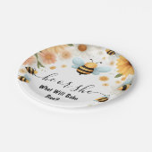 Nieuwe Bug Daisy Bloom Rustieke Bee Geslacht Onthu Papieren Bordje (Gekanteld)