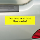 Nieuwe bumpersticker voor de bestuurder (Op auto)