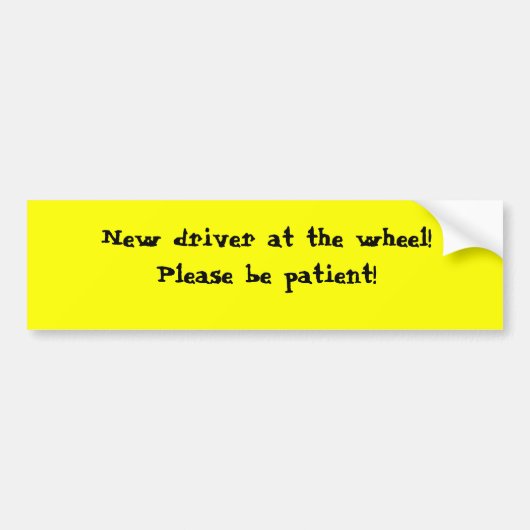 Nieuwe bumpersticker voor de bestuurder (Voorkant)