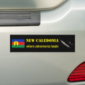 Nieuwe Caledonia-vlag + Kaart Bumpersticker (Op auto)