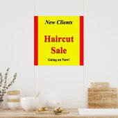 Nieuwe Clients Haircut Sale Poster Matte (Keuken)