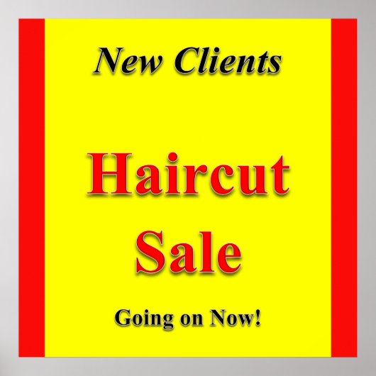 Nieuwe Clients Haircut Sale Poster Matte (Voorkant)