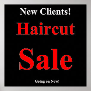 Nieuwe Clients Haircut Sale Poster Matte