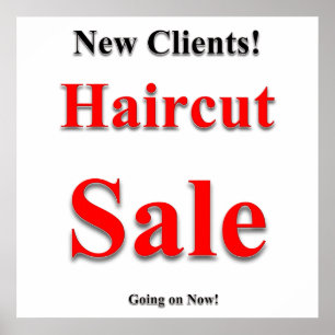 Nieuwe Clients Haircut Sale Poster Matte