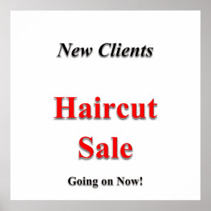 Nieuwe Clients Haircut Sale Poster Matte