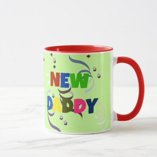 "NIEUWE DADDY" in kleurrijke letters Mok (Rechts)