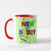 "NIEUWE DADDY" in kleurrijke letters Mok (Links)