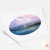 Nieuwe dag aangepaste boekenplaat ovale sticker (Envelop)