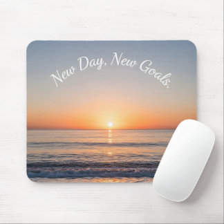 Nieuwe Dag Nieuwe Doelen Strand Zonsopgang Motiver Muismat