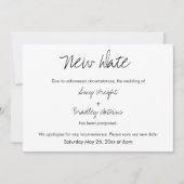 "Nieuwe datum" Casual uitgestelde huwelijksaankond Kaart (Voorkant)