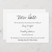 "Nieuwe datum" Casual uitgestelde huwelijksaankond Kaart (Voorkant / Achterkant)