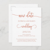 Nieuwe datum Uitgestelde aankondiging Roos Gold Briefkaart (Voorkant / Achterkant)