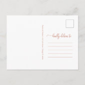 Nieuwe datum Uitgestelde aankondiging Roos Gold Briefkaart (Achterkant)