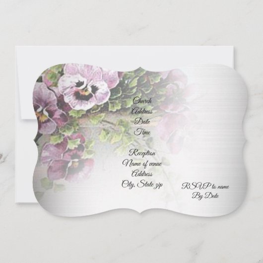 Nieuwe datum voor de bruiloft, Pansy Garden Kaart (Achterkant)