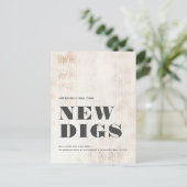 NIEUWE DIGS Moderne Rustige White Wood Plank Movin Aankondigingskaart (Staand voorkant)