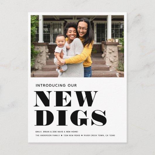 NIEUWE DIGS Simple Photo Modern Minimal Moving Aankondigingskaart (Voorkant)