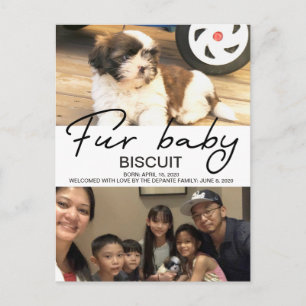 Nieuwe Dog Fur Baby aankondiging Briefkaart