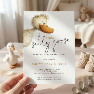 Nieuwe Domme Gans Los Baby Shower Kaart