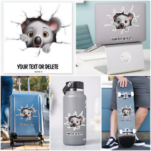 Nieuwe Doorbraak Gat Kijkende Knuffel Koala Beer Sticker