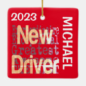 Nieuwe driver extraordinaire CUSTOM Keramisch Ornament (Achterkant)