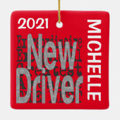 Nieuwe driver extraordinaire CUSTOM Keramisch Ornament (Achterkant)