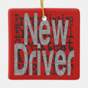 Nieuwe driver extraordinaire keramisch ornament