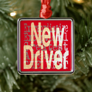 Nieuwe driver extraordinaire metalen ornament