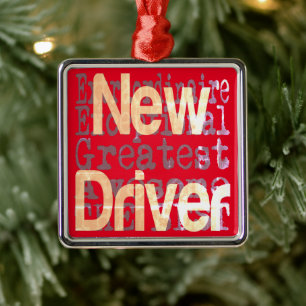 Nieuwe driver extraordinaire metalen ornament