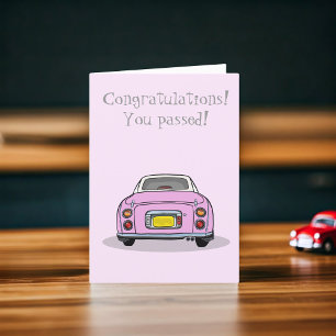 Nieuwe Driver Roze Rijexamen Gefeliciteerd Kaart