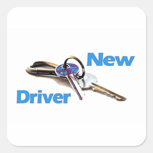 Nieuwe driver vierkante sticker (Voorkant)