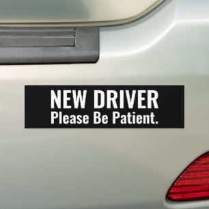 Nieuwe driver: wees geduldig bumpersticker