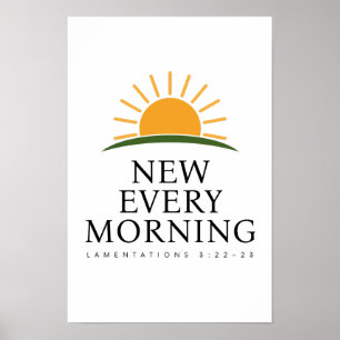 Nieuwe Elke Morgen Christelijke Muurkunst Poster