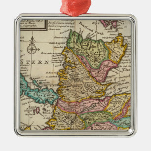 Nieuwe en correcte kaart van Schotland en de eilan Metalen Ornament