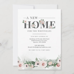 Nieuwe Floral van het Huis Verandering van Adres B Aankondiging