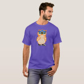 Nieuwe Funny Hipster Owl Mannen Paarse T-shirt Gif (Voorkant volledig)