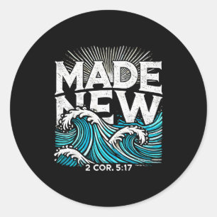 Nieuwe gedoopte doop gemaakt ronde sticker