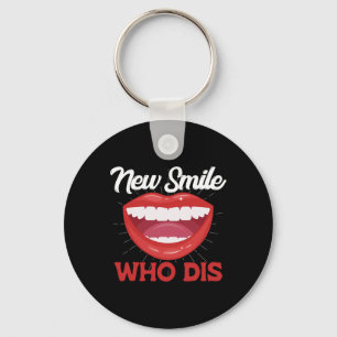Nieuwe glimlach wie heeft deze beugel van tanden c sleutelhanger